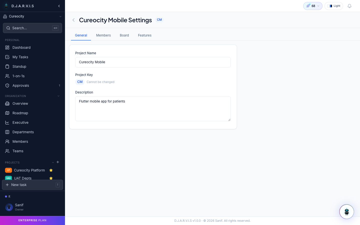 Project settings